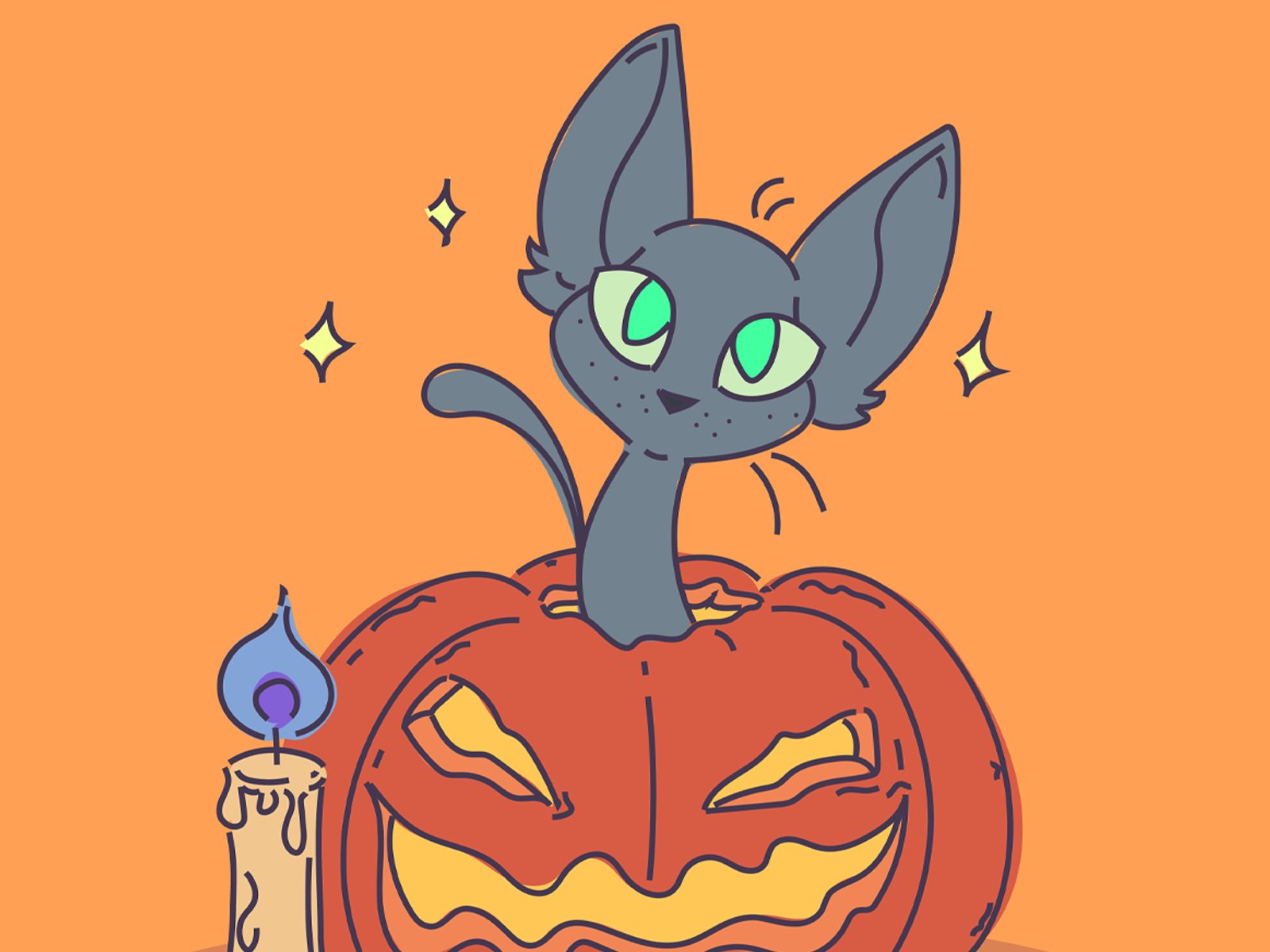 Halloween cat illustration